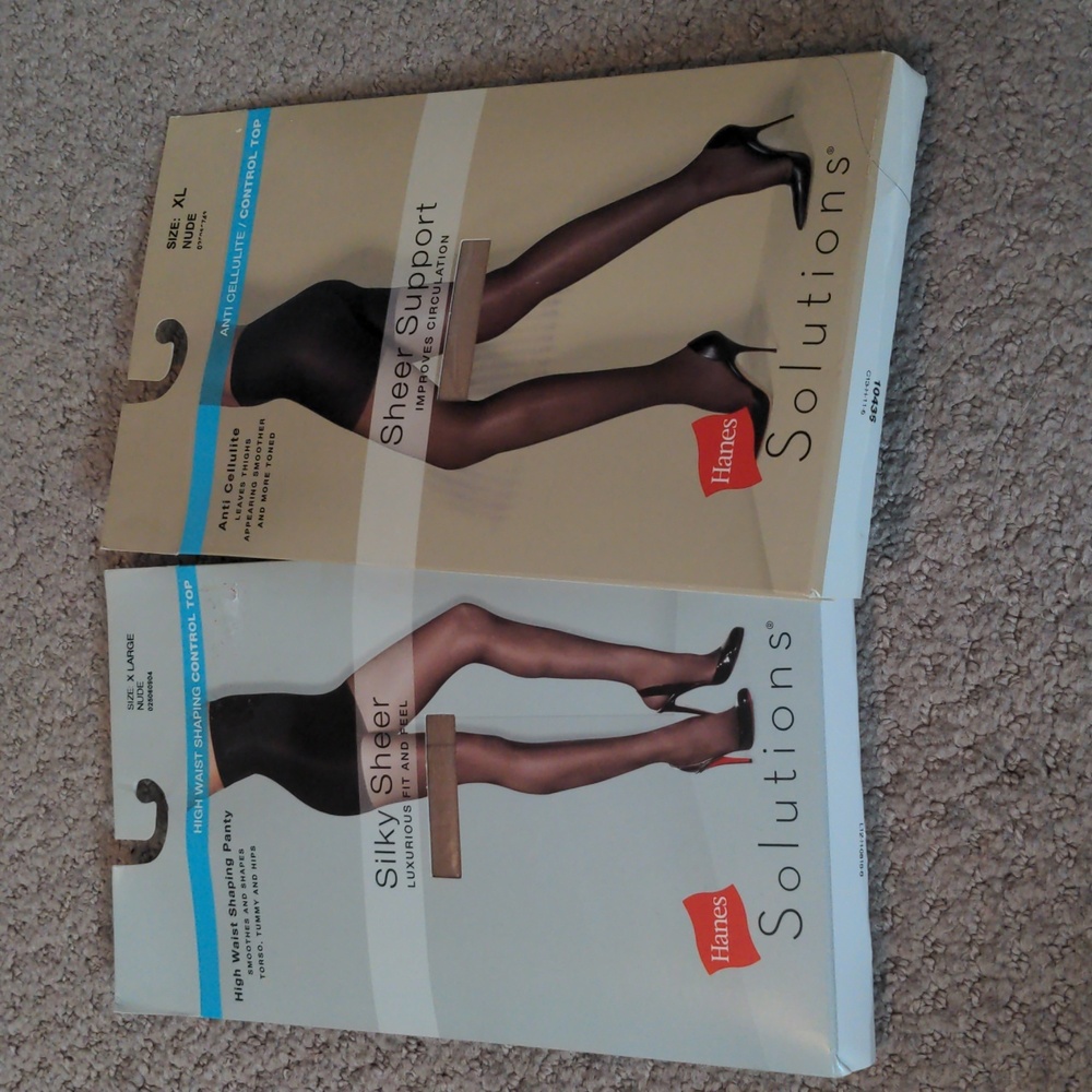 2 packs of Nude High Waist Control Top Stockings NWT